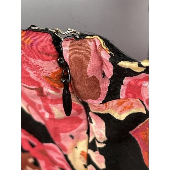 Motherhood Maternity Medium Removeable Strap Floral Print Top Black Pink - Picture 7 of 12